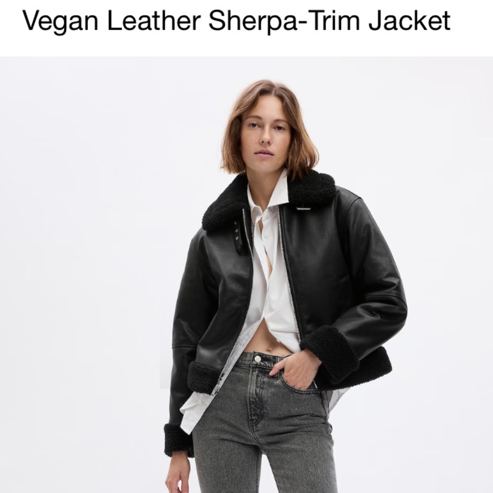 NWT Gap sherpa leather jacket